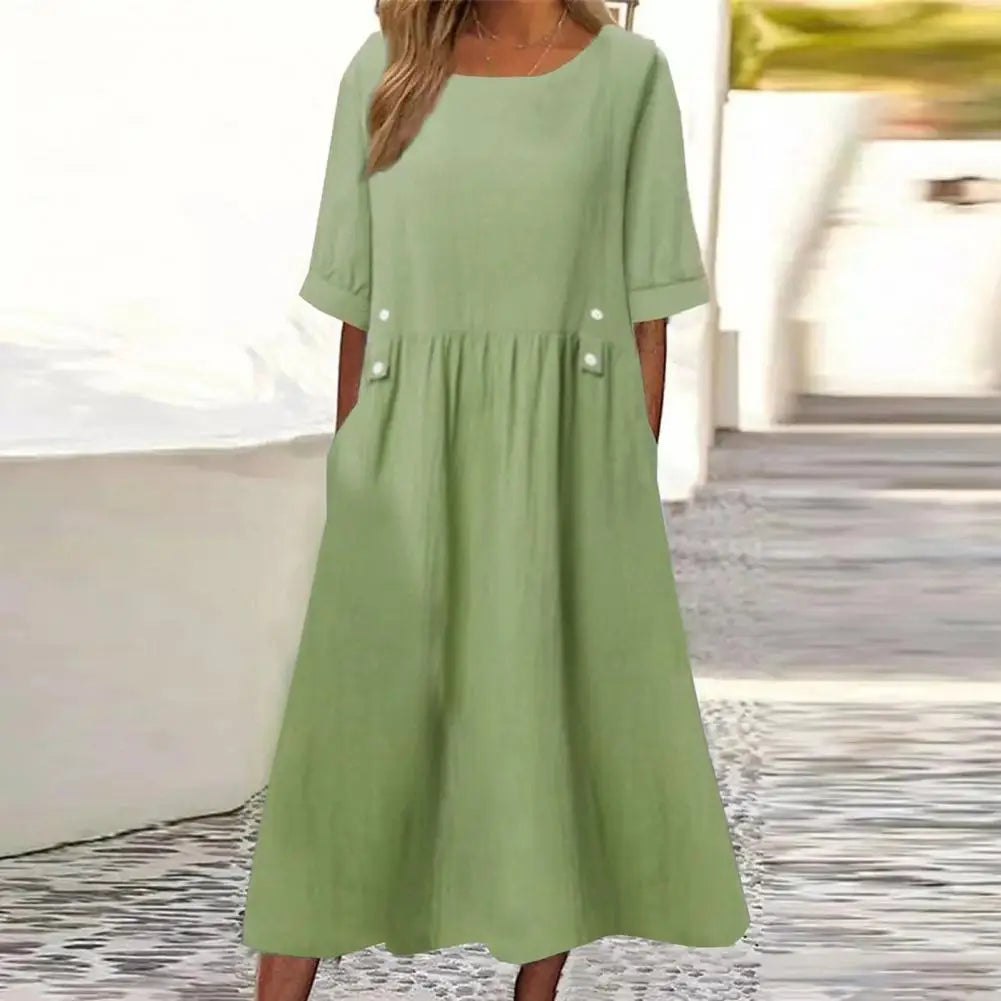 Melina | Soft Elegance Midi Dress— Comfort That Gives You Confidence