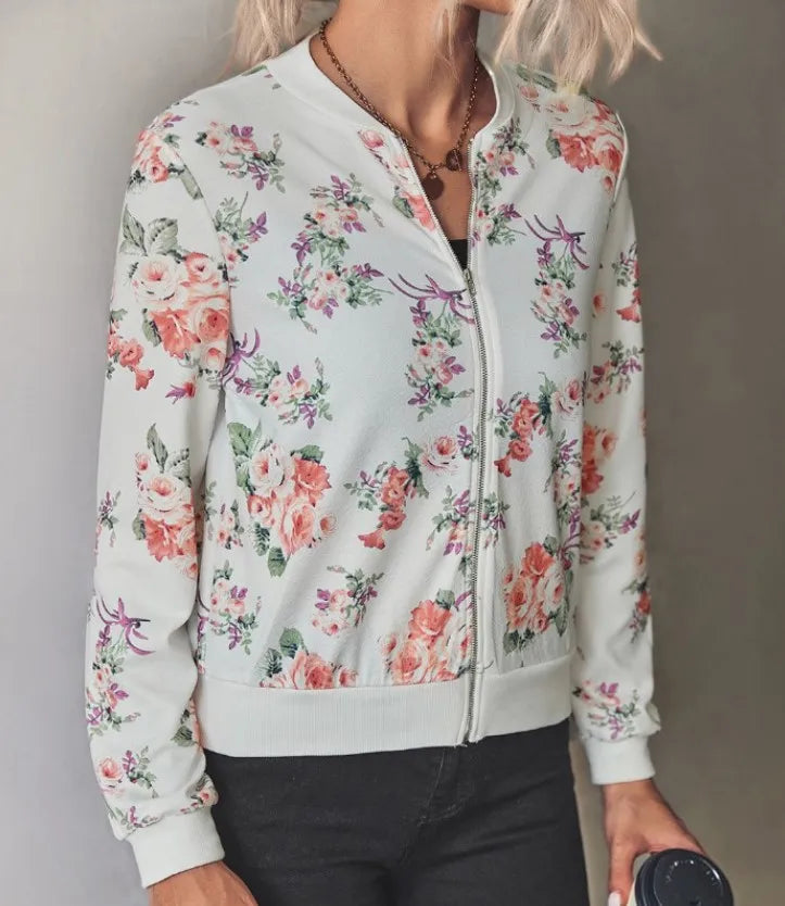 Hazel | Veste bomber avec imprimé floral moderne