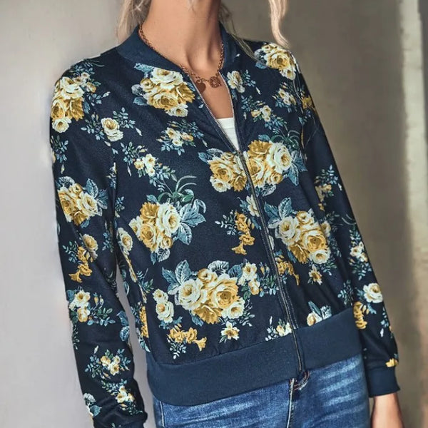 Hazel | Veste bomber avec imprimé floral moderne