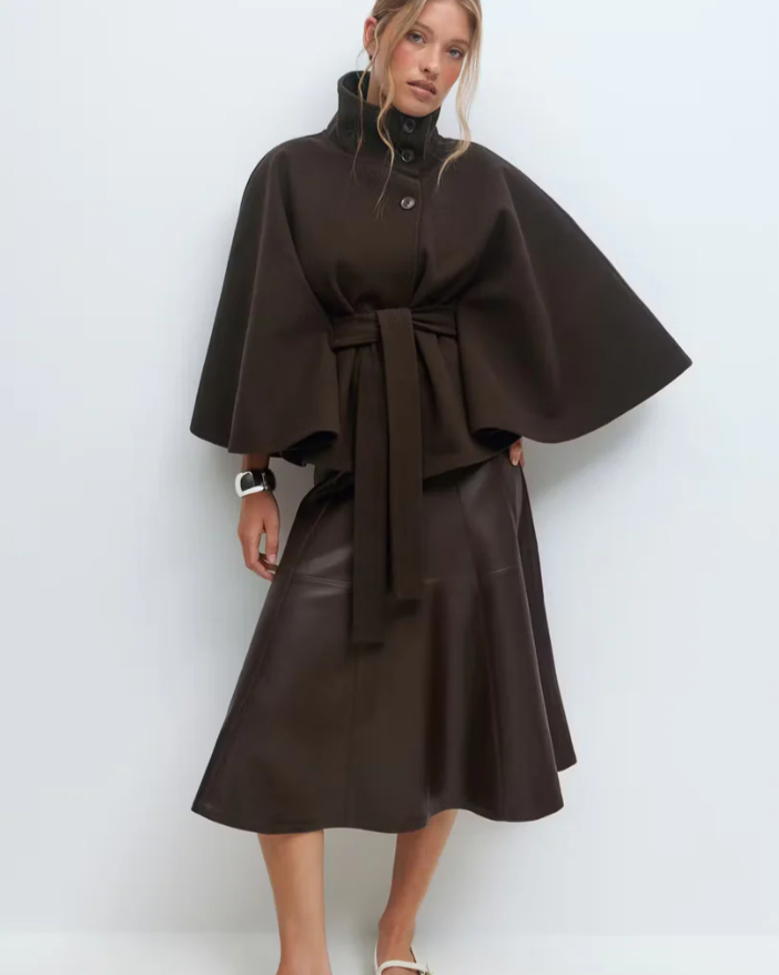 Veste Cape Ceinturée