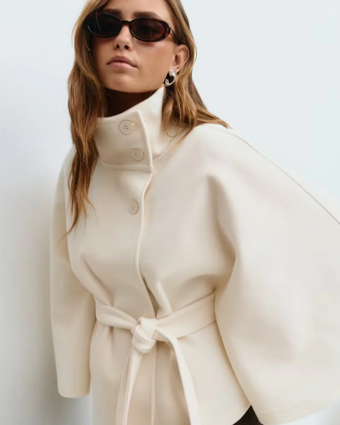 Veste Cape Ceinturée
