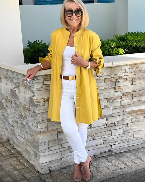 Linda | Drape Blouse – Effortless Elegance for Real Women