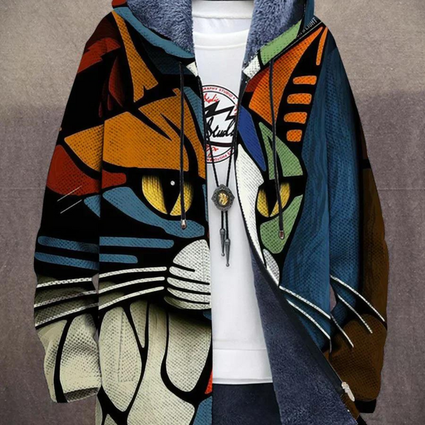 Faye | Sweat à capuche abstrait avec chat