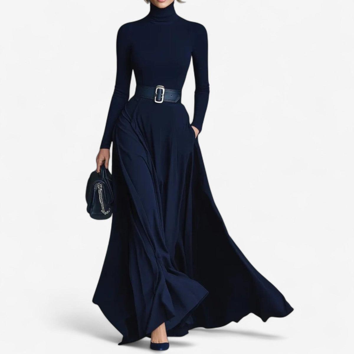 Robe Maxi Yvelise™ à Col Montant
