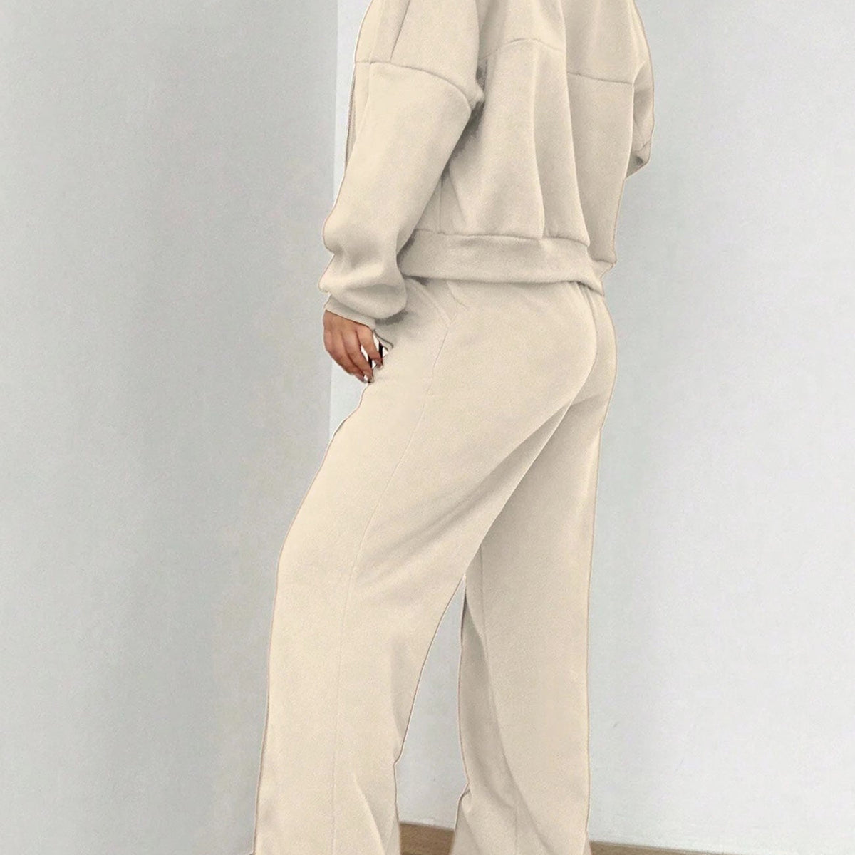 Ensemble de Pantalon et Cardigan Col Montant à Zip
