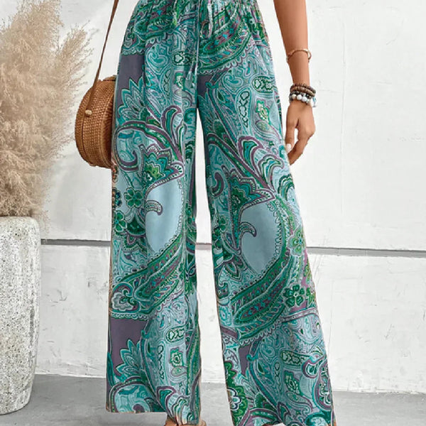 Theia | Boho Paisley Print Summer Trousers