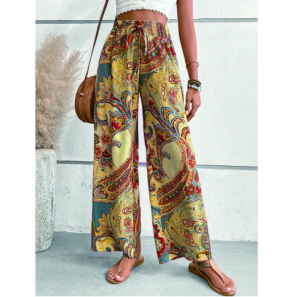 Theia | Boho Paisley Print Summer Trousers
