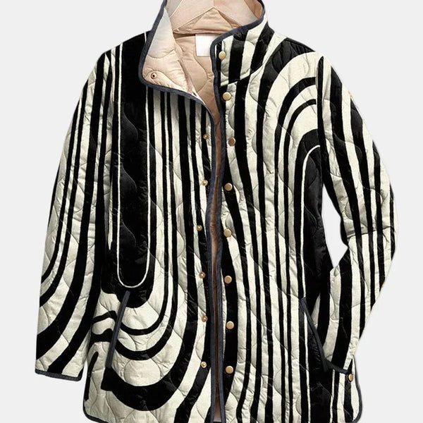 Soraya | Veste Matelassée Décontractée avec Design Géométrique Abstrait