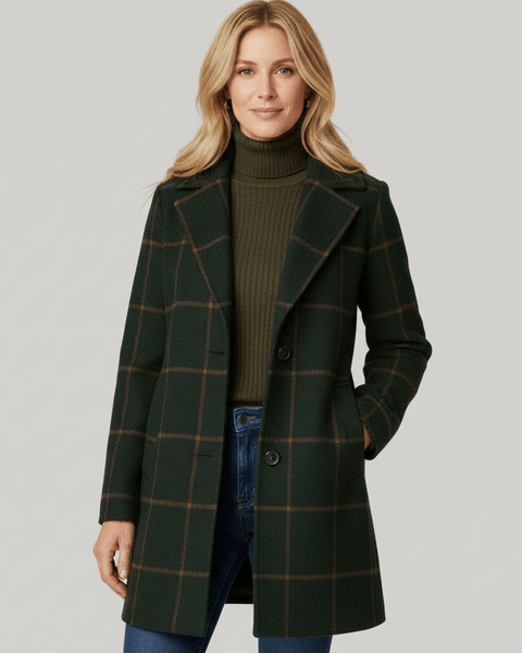ADRIANA | MANTEAU TRENCH EN PLAID D'HIVER