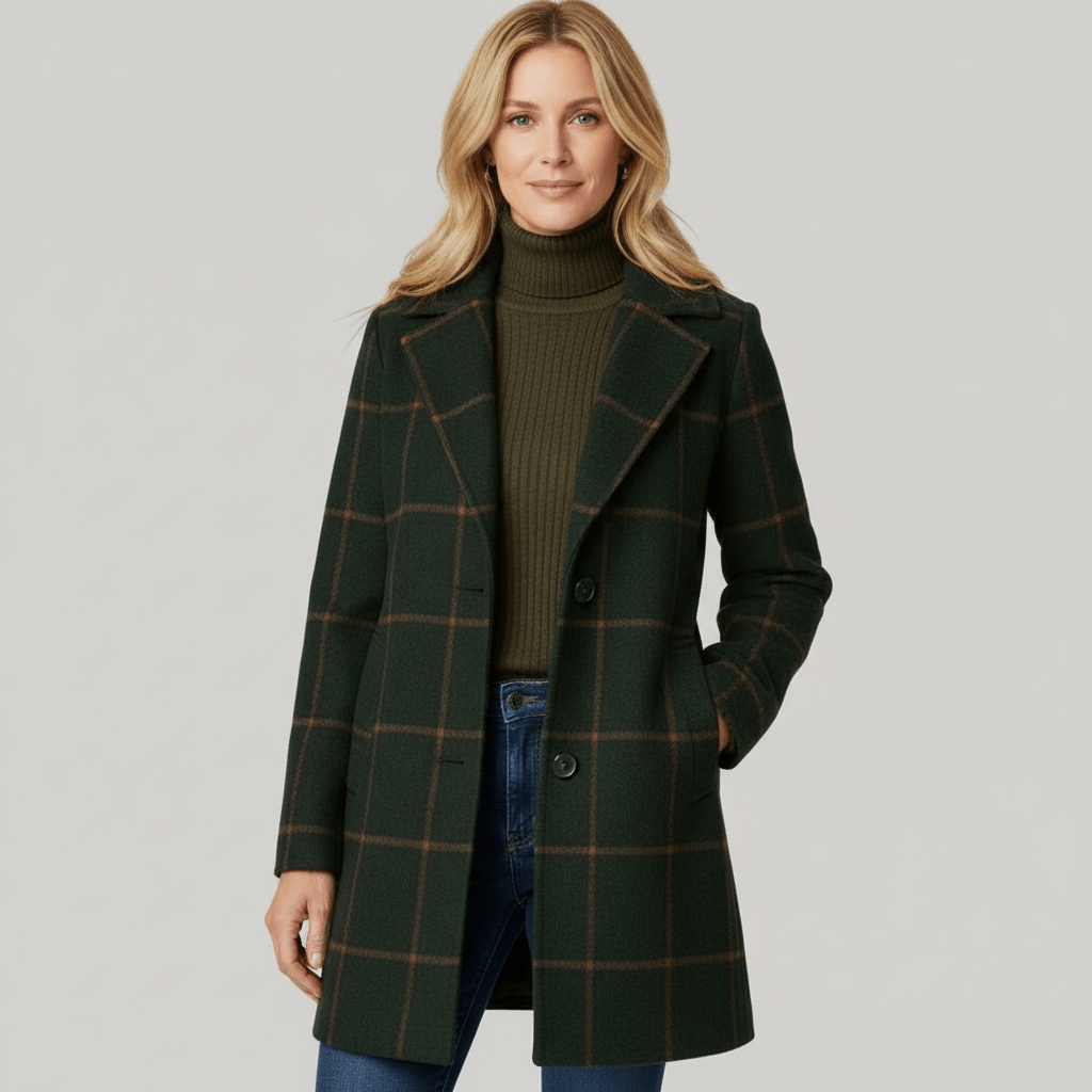 ADRIANA | MANTEAU TRENCH EN PLAID D'HIVER