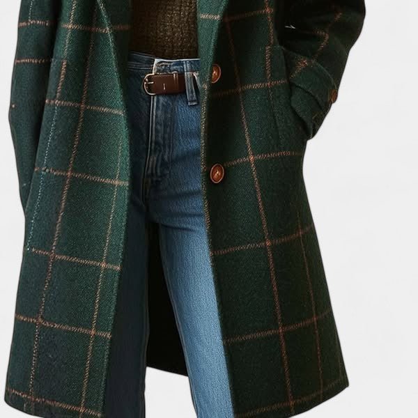 ADRIANA | MANTEAU TRENCH À CARREAUX D'HIVER