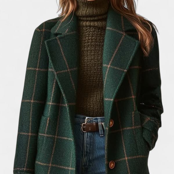 ADRIANA | MANTEAU TRENCH À CARREAUX D'HIVER