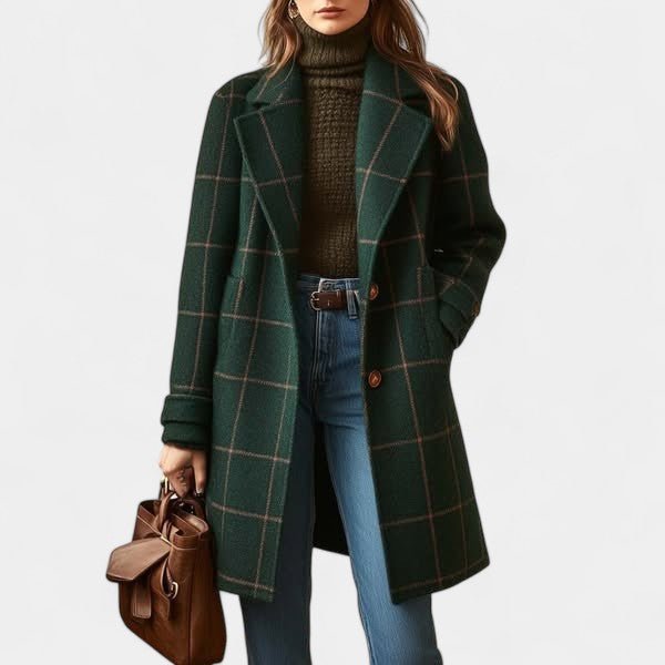 ADRIANA | MANTEAU TRENCH À CARREAUX D'HIVER