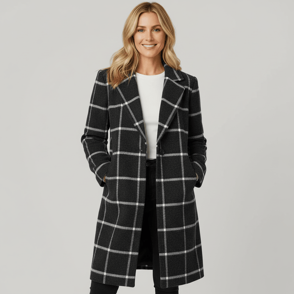 ADRIANA | MANTEAU TRENCH À CARREAUX D'HIVER