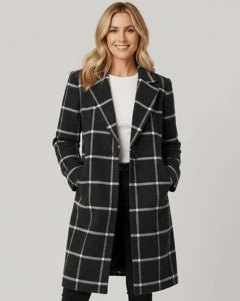 ADRIANA | MANTEAU TRENCH EN PLAID D'HIVER