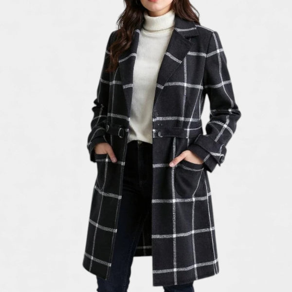 ADRIANA | MANTEAU TRENCH À CARREAUX D'HIVER