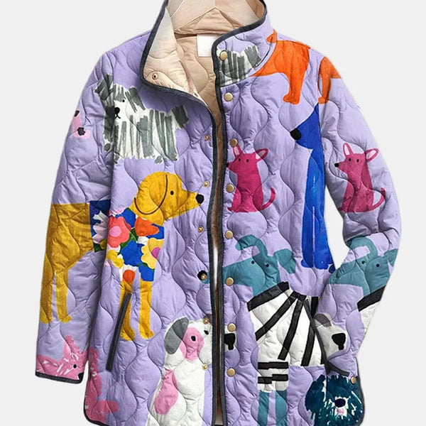 Rhea | Veste Quilted Décontractée avec Imprimé Chien