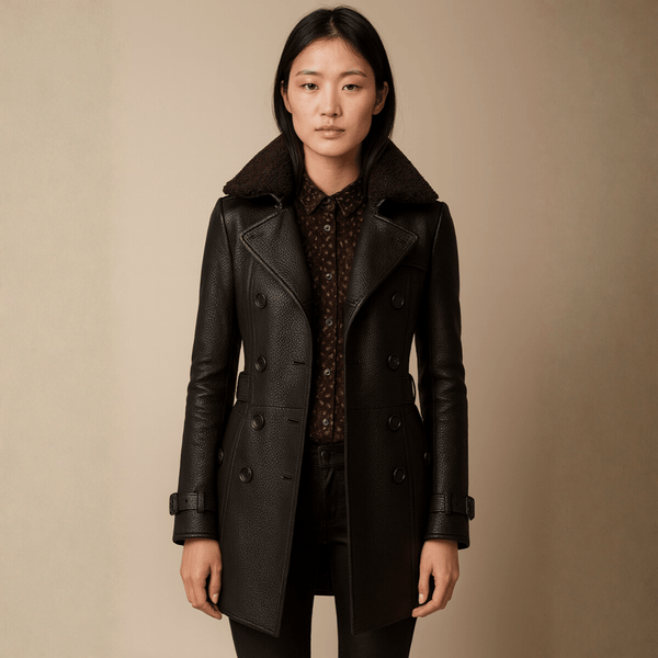 ALLESIA | MANTEAU EN CUIR ÉLÉGANT