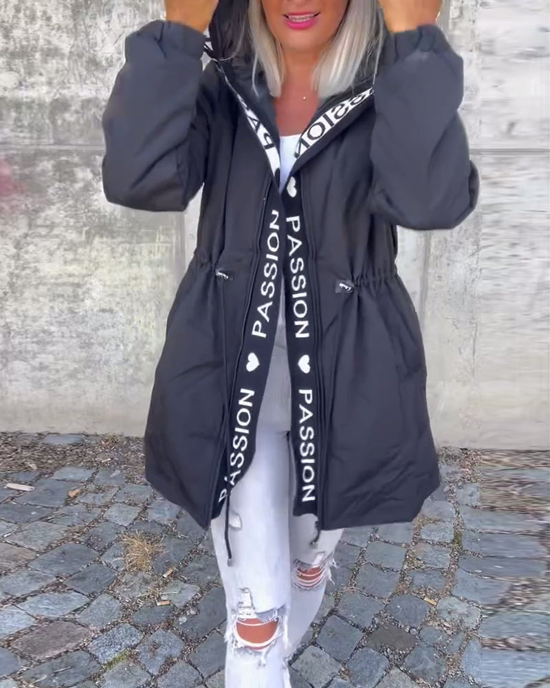 Hoodie Noir avec Imprimé "Passion🖤"
