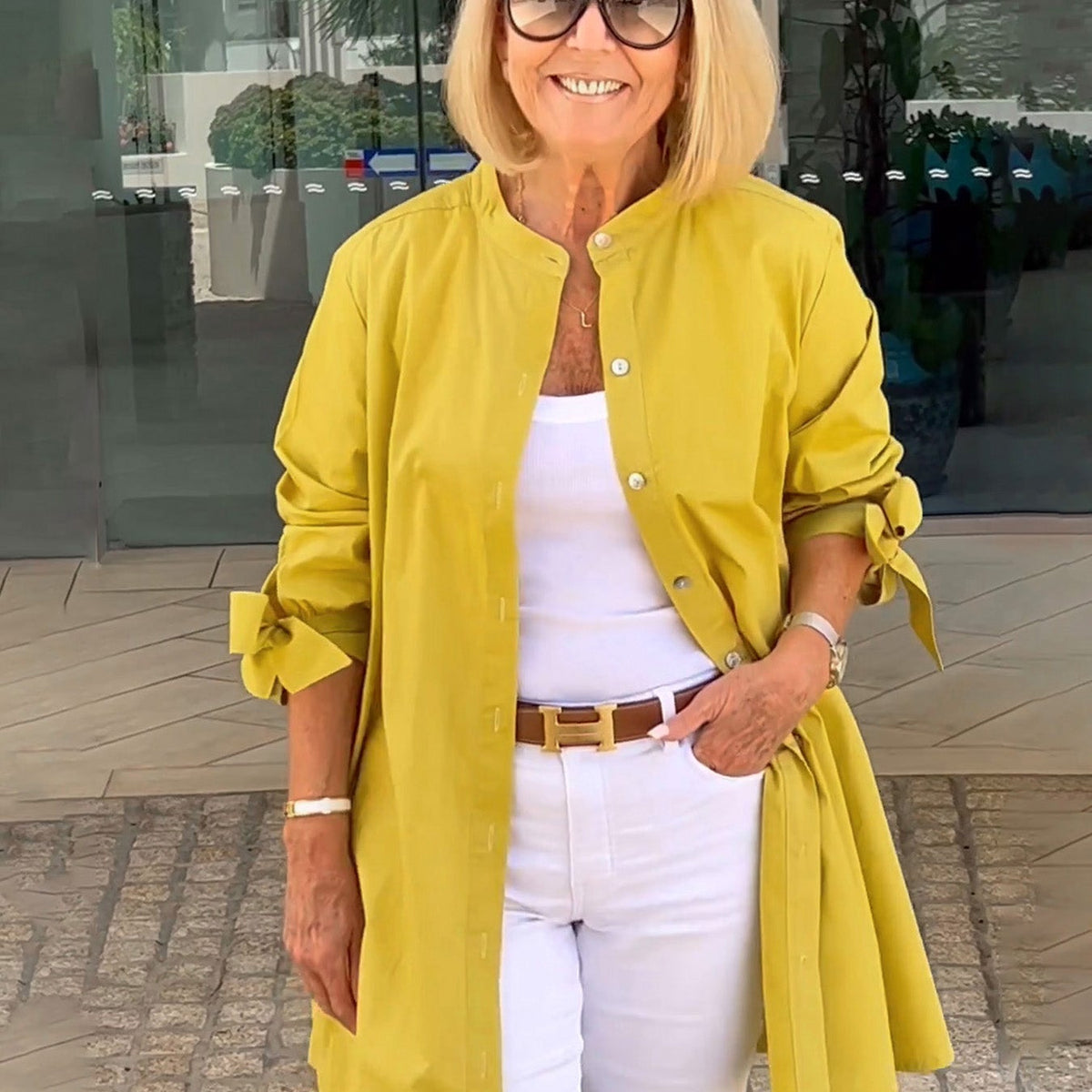 CÉLINA™ - Manteau Chemise Long Chic