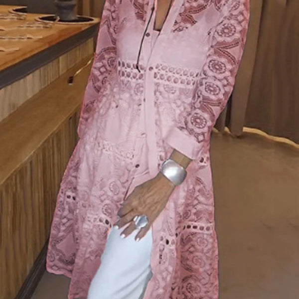 Cassia | Elegant Lace Button Shirt – Timeless Elegance, Everyday Comfort