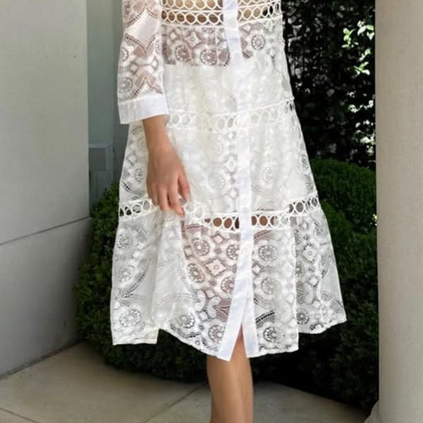 Cassia | Elegant Lace Button Shirt – Timeless Elegance, Everyday Comfort