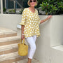Denise | Relaxed V-Neck Polka Dot Blouse