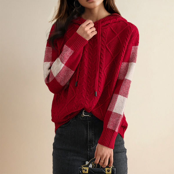 Emily | Pull à Capuche en Tricot Câble