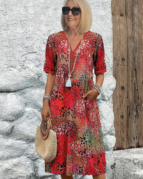 Véronique | Elegant Fluid Midi Dress
