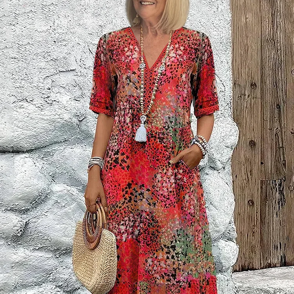 Véronique | Elegant Fluid Midi Dress