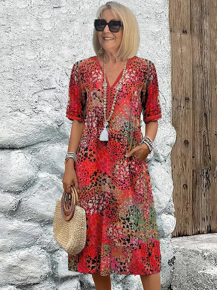 Véronique | Elegant Fluid Midi Dress