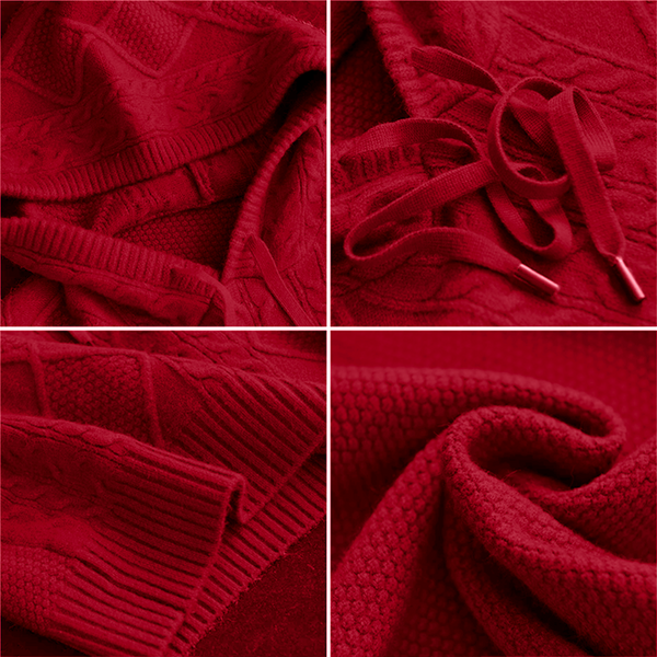 Emily | Pull à Capuche en Tricot Câble