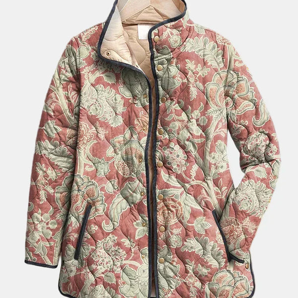 Naya | Veste Matelassée Décontractée Florale Vintage