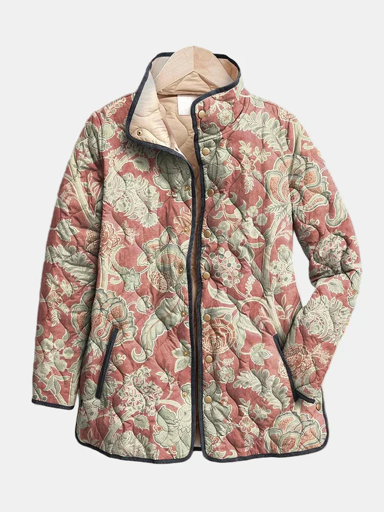 Naya | Veste Matelassée Décontractée Florale Vintage