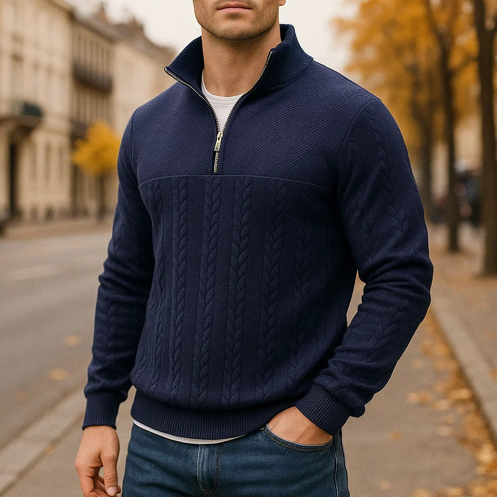 Henry | Sweat à col zippé premium