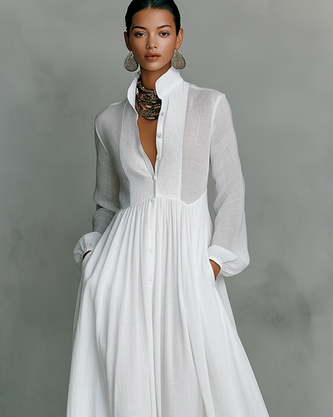 Aurelia™ – Light and Airy Maxi Dress with Linen Texture