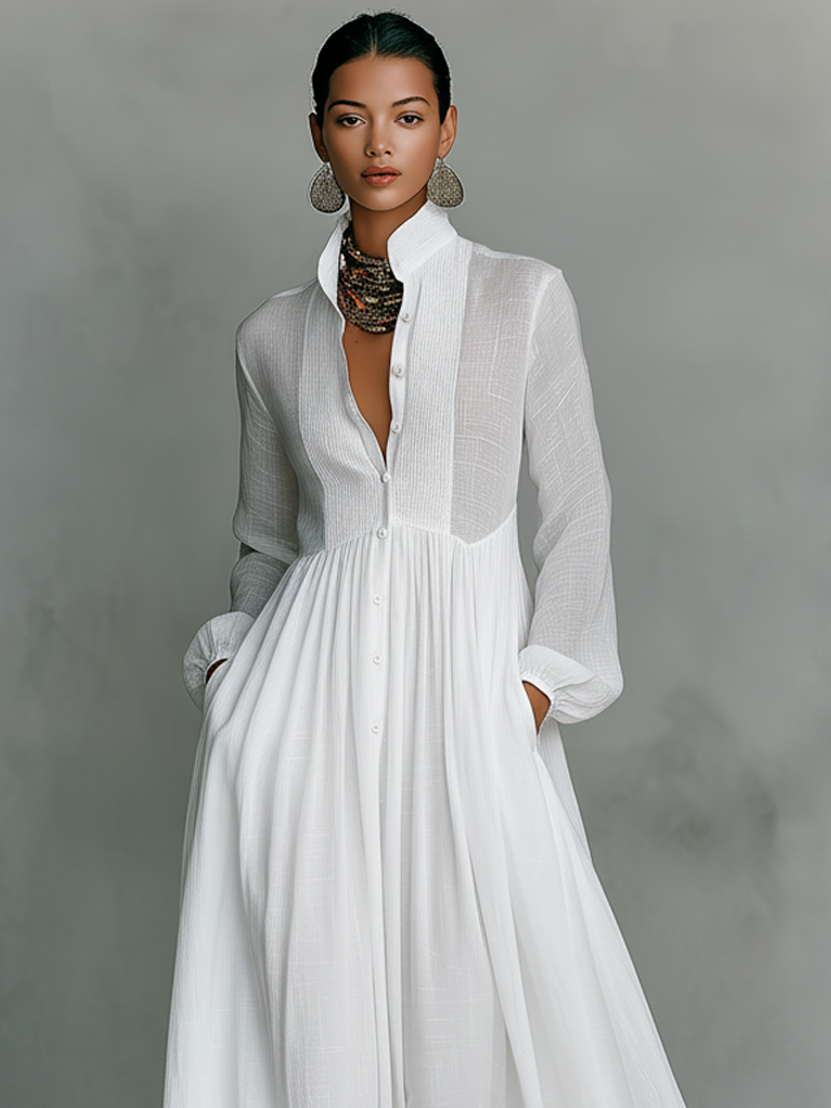Aurelia™ – Light and Airy Maxi Dress with Linen Texture