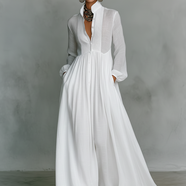 Aurelia™ – Light and Airy Maxi Dress with Linen Texture