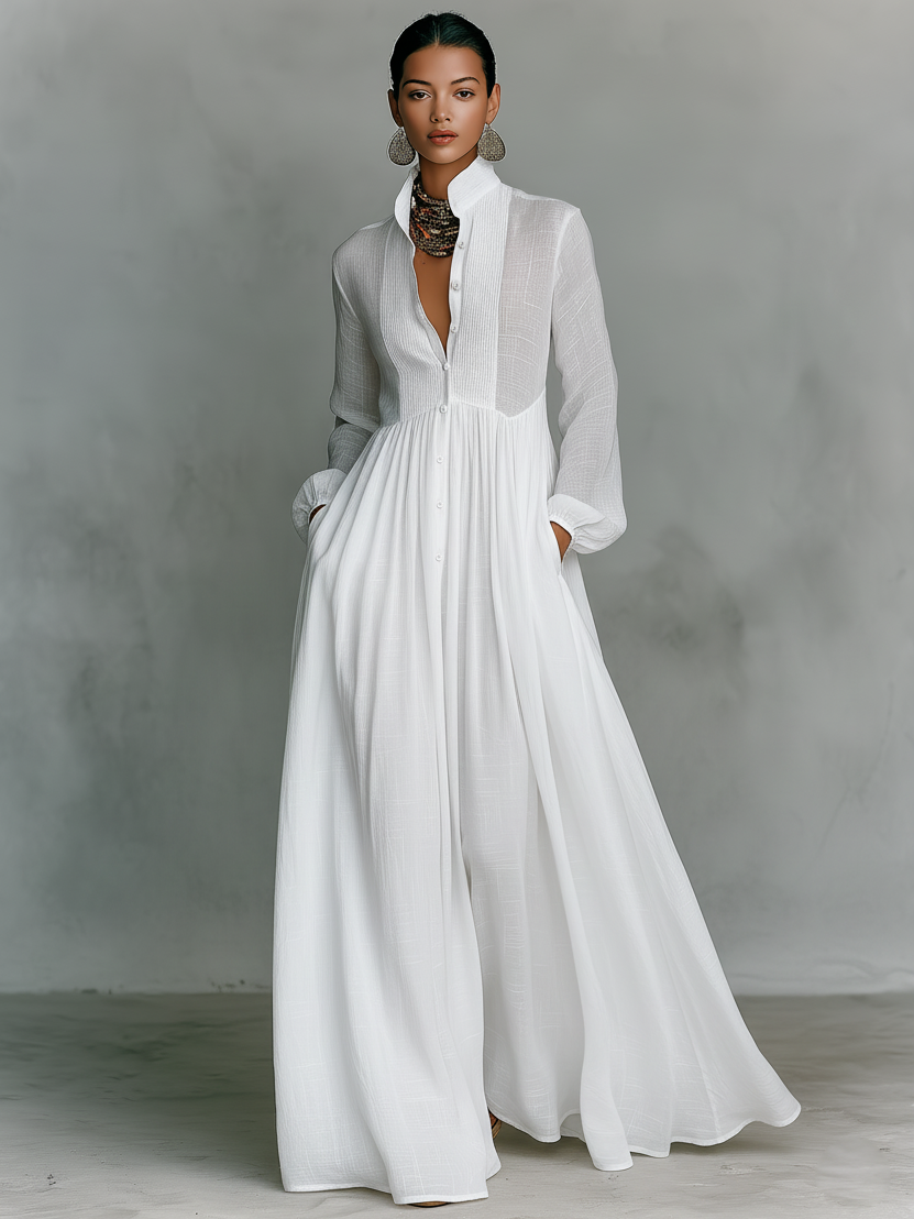 Aurelia™ – Light and Airy Maxi Dress with Linen Texture