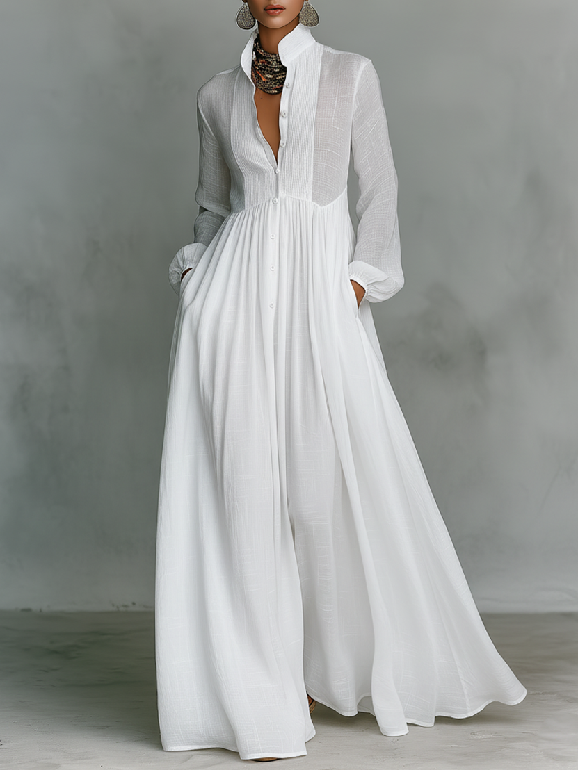 Aurelia™ – Light and Airy Maxi Dress with Linen Texture