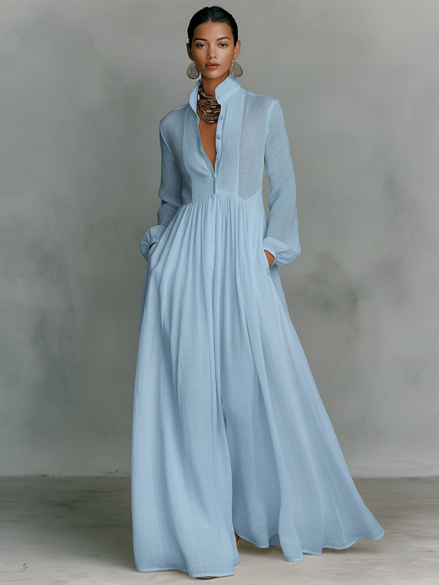 Aurelia™ – Light and Airy Maxi Dress with Linen Texture