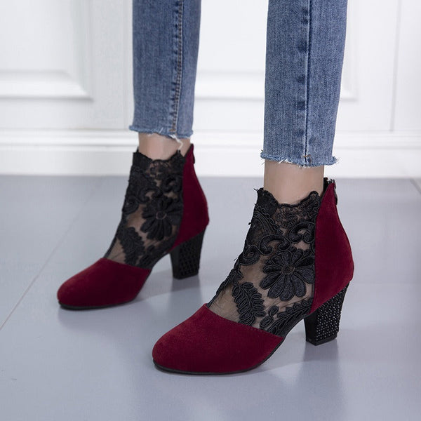 JOLIE™ - Bottes à Talons en Dentelle Chic