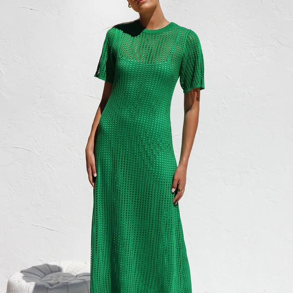 ESSENTIAL - Airlie Crochet Maxi Dress - Natural