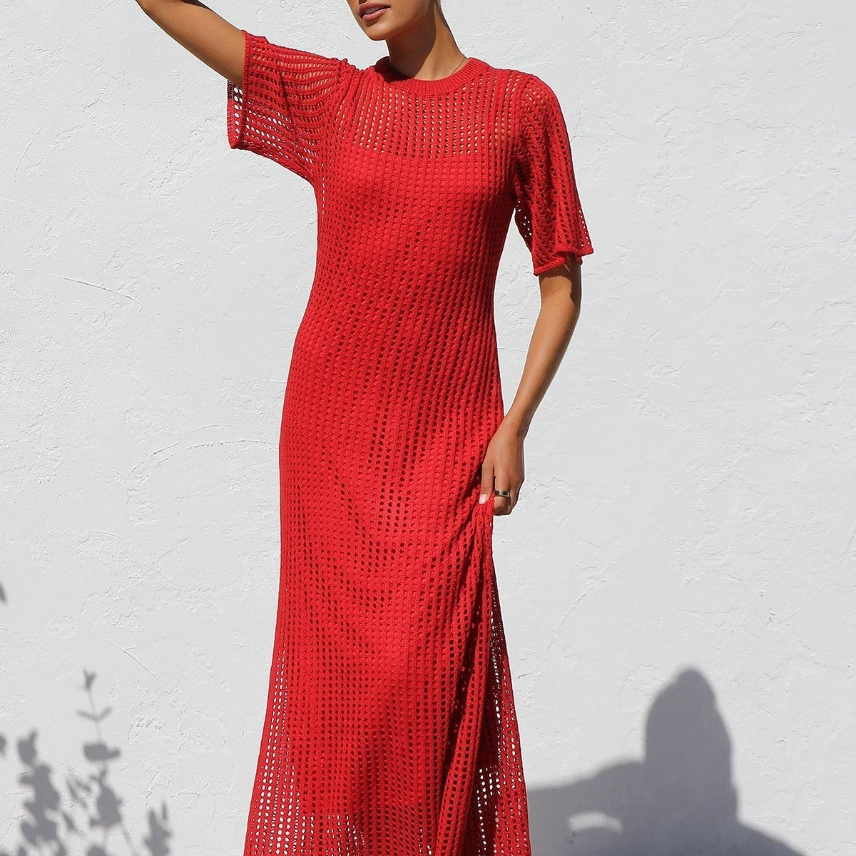 ESSENTIAL - Airlie Crochet Maxi Dress - Natural