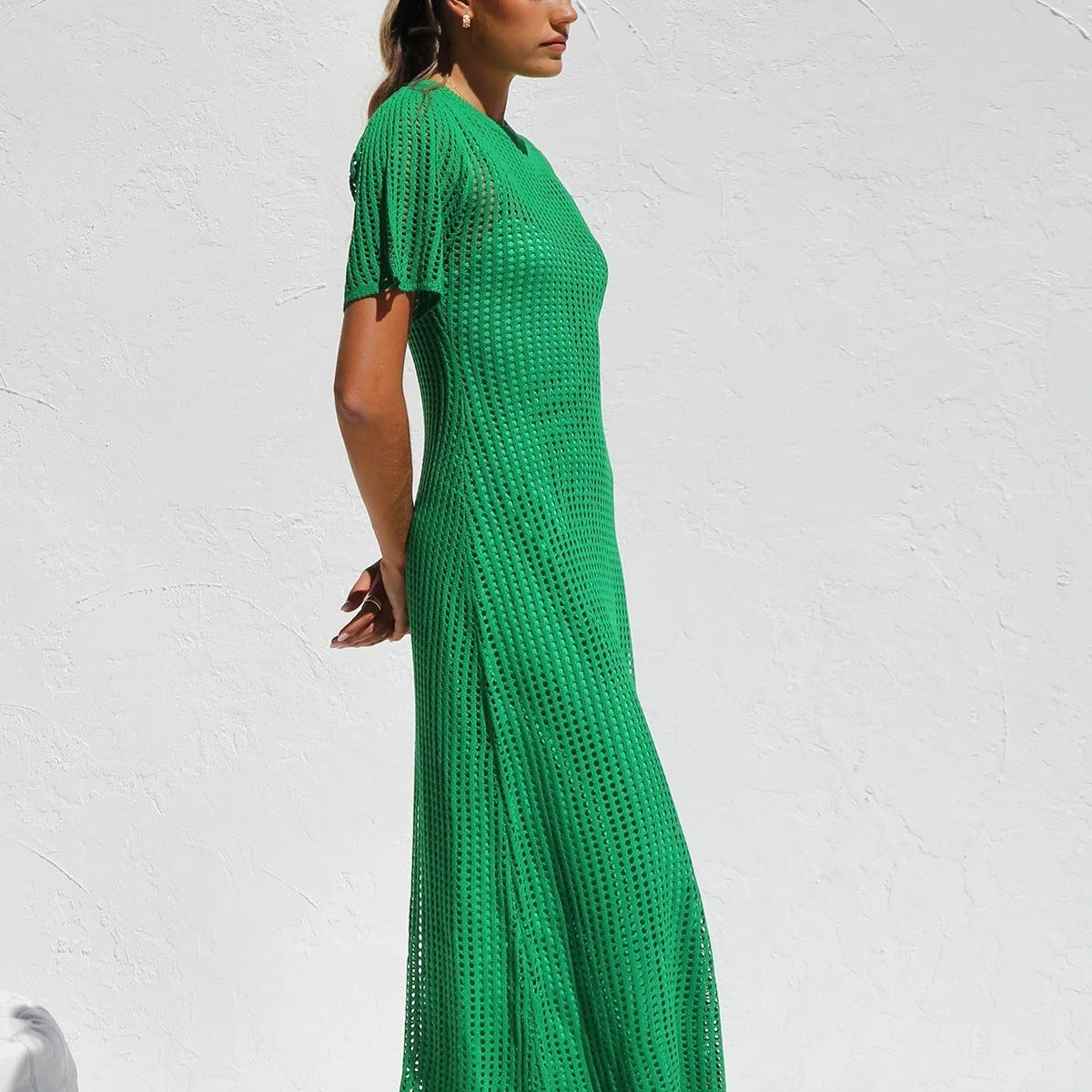 ESSENTIAL - Airlie Crochet Maxi Dress - Natural