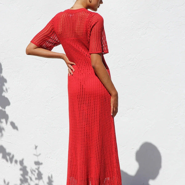 ESSENTIAL - Airlie Crochet Maxi Dress - Natural