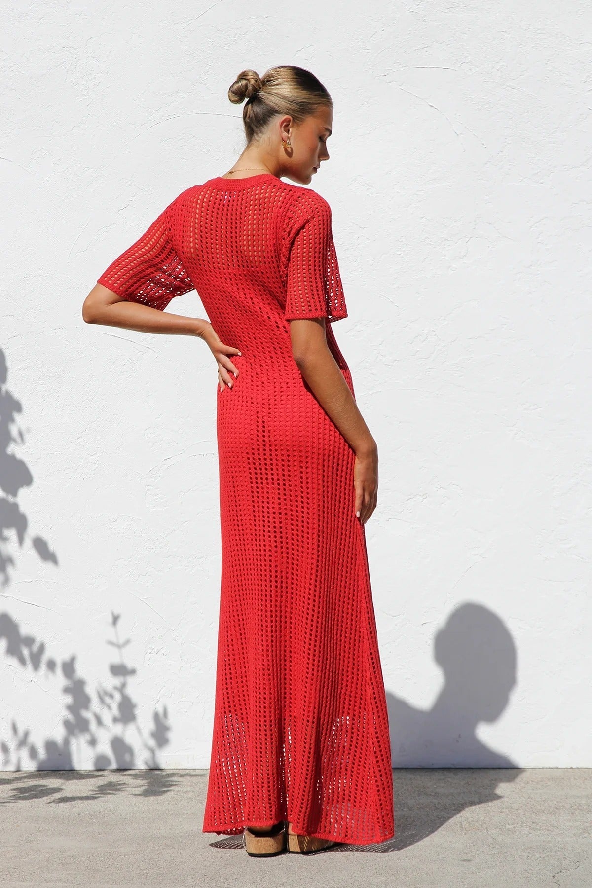 ESSENTIAL - Airlie Crochet Maxi Dress - Natural