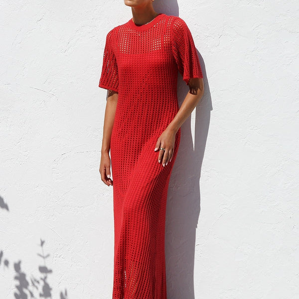 ESSENTIAL - Airlie Crochet Maxi Dress - Natural