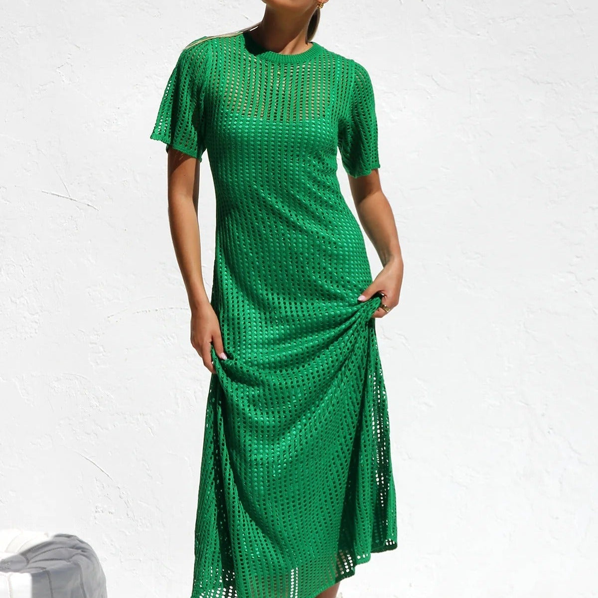 ESSENTIAL - Airlie Crochet Maxi Dress - Natural