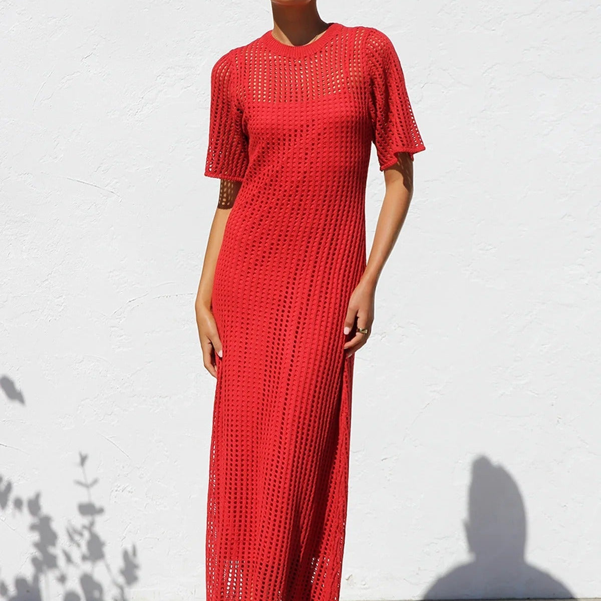 ESSENTIAL - Airlie Crochet Maxi Dress - Natural